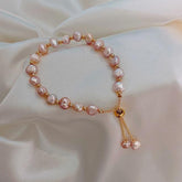 Bracelet Elegant Baroque Natural Pearl Zircon Bee Pendant Sweet Jewelry